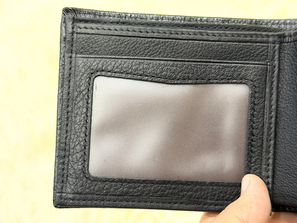 Gucci Black GG Monogram Wallet with Gold Detail