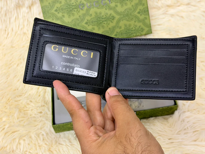 Gucci Black Monogram Wallet Gift Set with Card Holder & Keychain