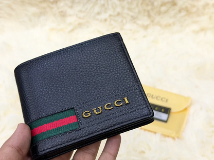 Gucci Black Wallet with Green & Red Web Stripe