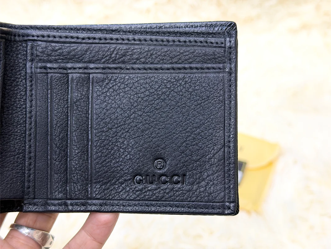 Gucci Black Wallet with Green & Red Web Stripe