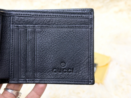 Gucci Black Wallet with Green & Red Web Stripe