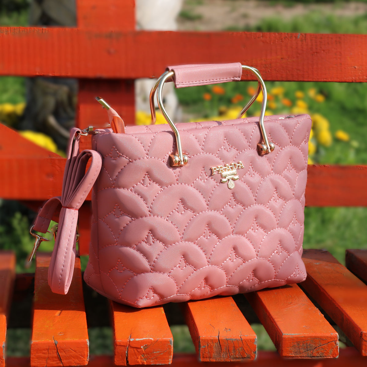 Dusty Rose Quilted Handbag