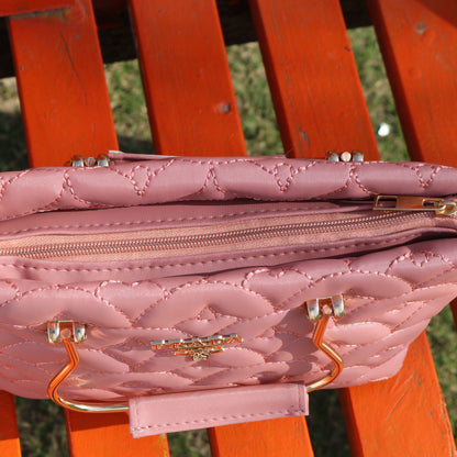 Dusty Rose Quilted Handbag
