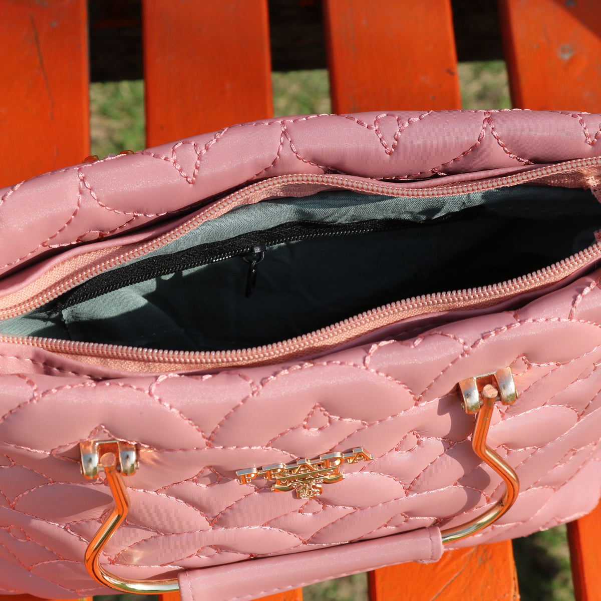 Dusty Rose Quilted Handbag