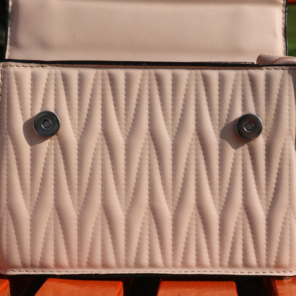 Blush Pink Quilted Crossbody Bag