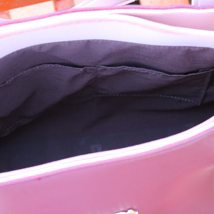 Burgundy & Blush Two-Tone Tote Bag