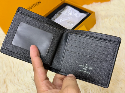 Louis Vuitton Black Belt & Wallet Gift Set with LV Buckle