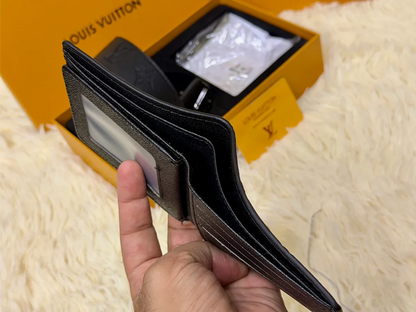Louis Vuitton Black Belt & Wallet Gift Set with LV Buckle