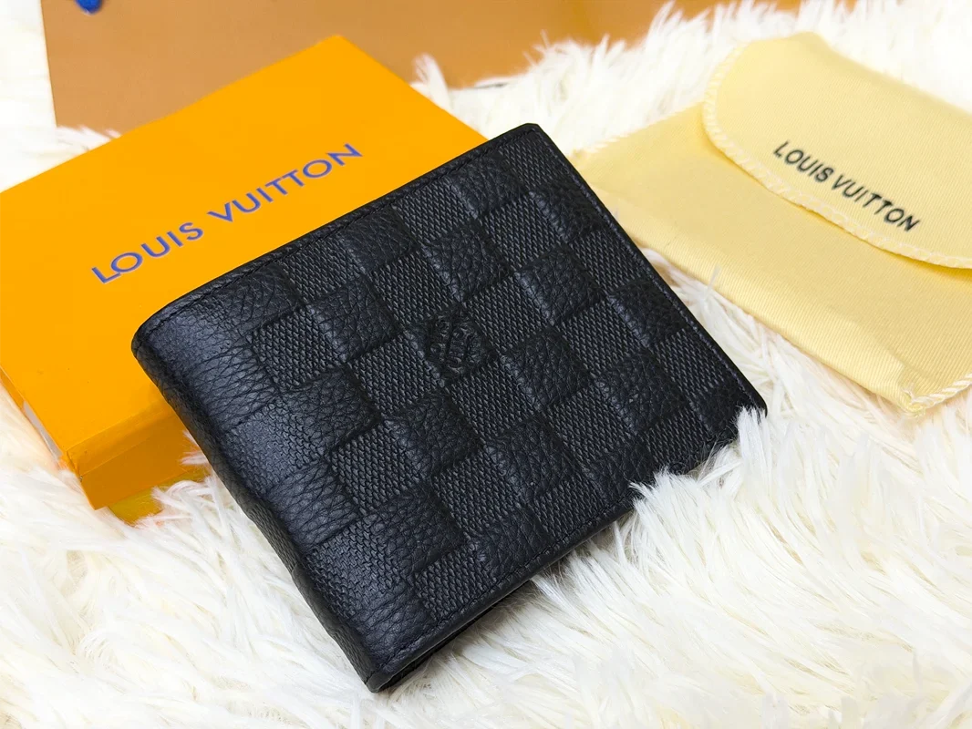 Louis Vuitton Black Damier Embossed Bifold Wallet