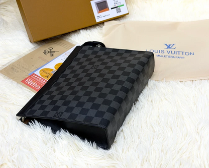 Louis Vuitton Black Damier Graphite Zip Pouch