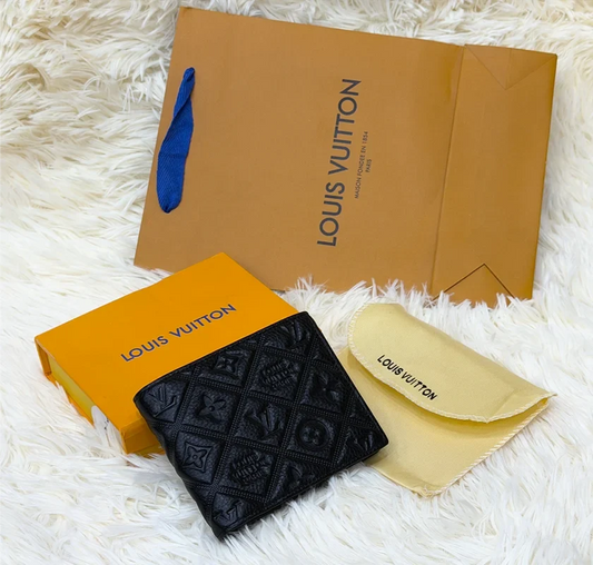 Louis Vuitton Black Embossed Monogram Bifold Wallet