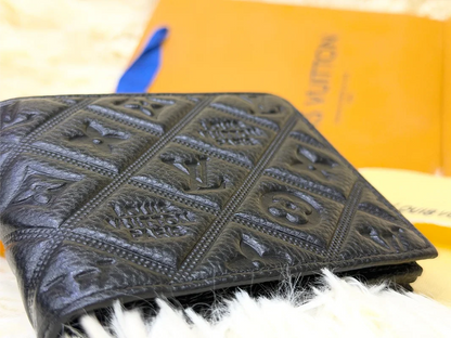 Louis Vuitton Black Embossed Monogram Bifold Wallet