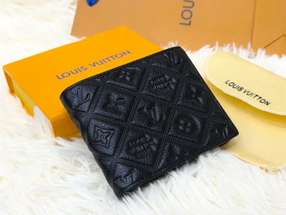 Louis Vuitton Black Embossed Monogram Bifold Wallet