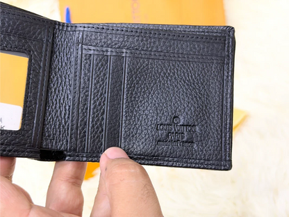 Louis Vuitton Black Embossed Monogram Bifold Wallet