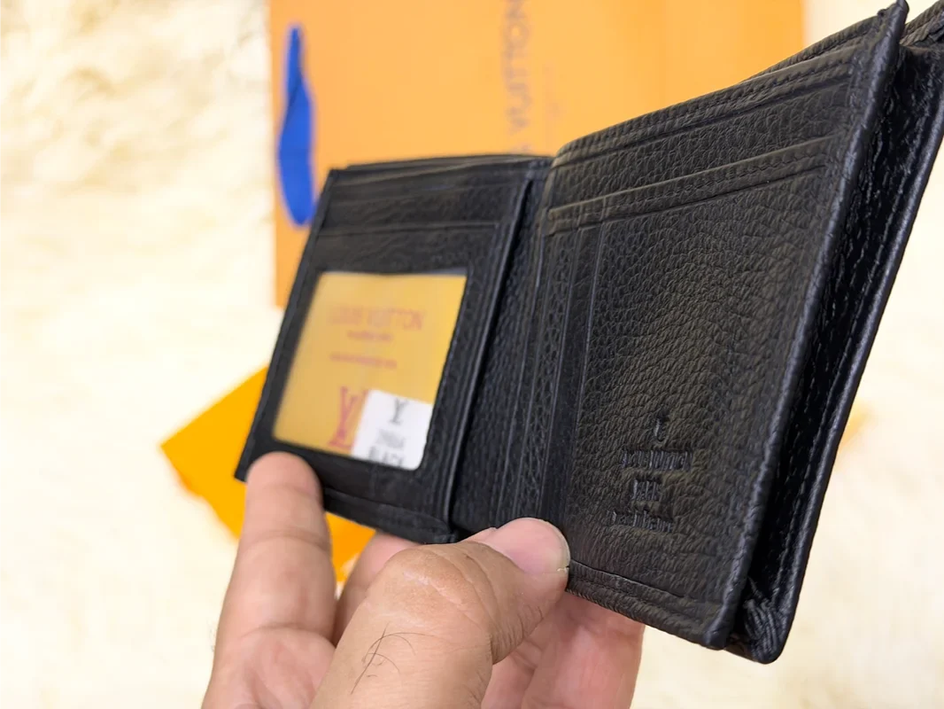 Louis Vuitton Black Embossed Monogram Bifold Wallet