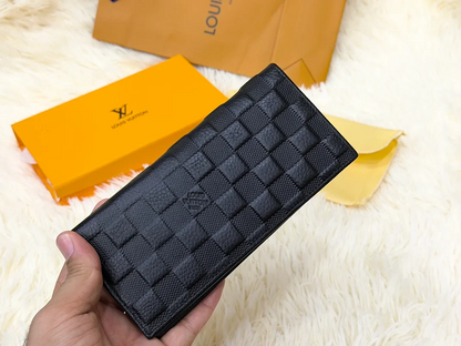 Louis Vuitton Black Monogram Checkered Long Wallet