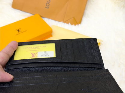 Louis Vuitton Black Monogram Checkered Long Wallet