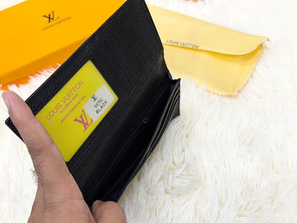 Louis Vuitton Black Monogram Checkered Long Wallet