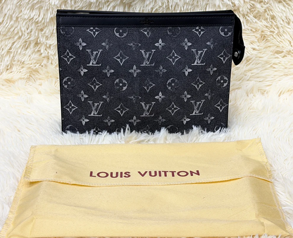 Louis Vuitton Black Monogram Large Zip Pouch with Wrist Strap