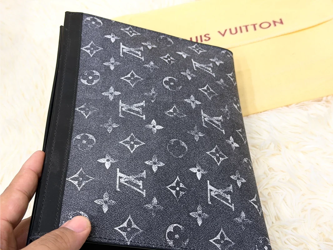 Louis Vuitton Black Monogram Large Zip Pouch with Wrist Strap