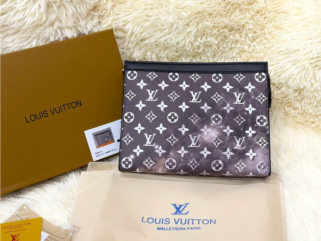 Louis Vuitton Black Monogram Pattern Zip Pouch