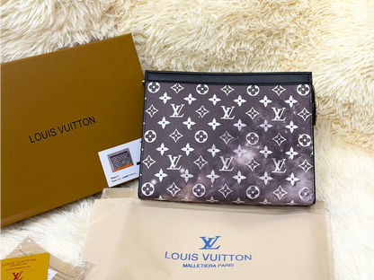 Louis Vuitton Black Monogram Pattern Zip Pouch