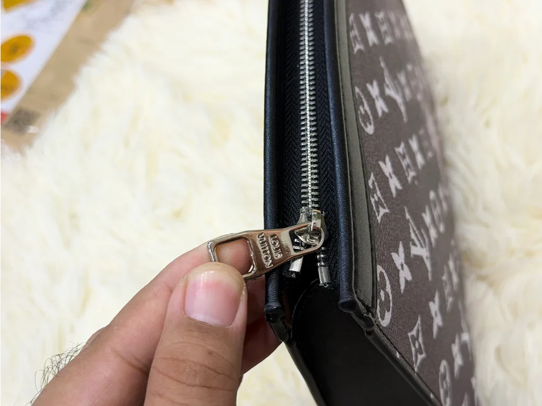 Louis Vuitton Black Monogram Pattern Zip Pouch