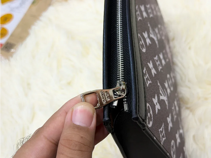 Louis Vuitton Black Monogram Pattern Zip Pouch