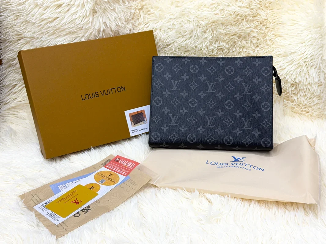 Louis Vuitton Black Monogram Shadow Zip Pouch