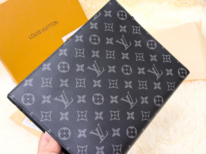 Louis Vuitton Black Monogram Shadow Zip Pouch