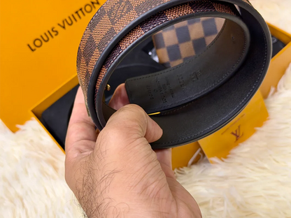 Louis Vuitton Brown Belt & Wallet Gift Set with LV Buckle