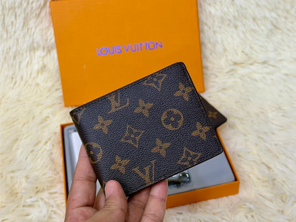 Louis Vuitton Brown Monogram Wallet Gift Set with Card Holder & Keychain
