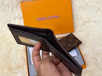 Louis Vuitton Brown Monogram Wallet Gift Set with Card Holder & Keychain