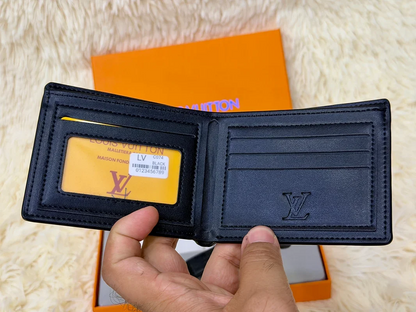 Louis Vuitton Dark Blue Monogram Wallet Gift Set with Card Holder & Keychain