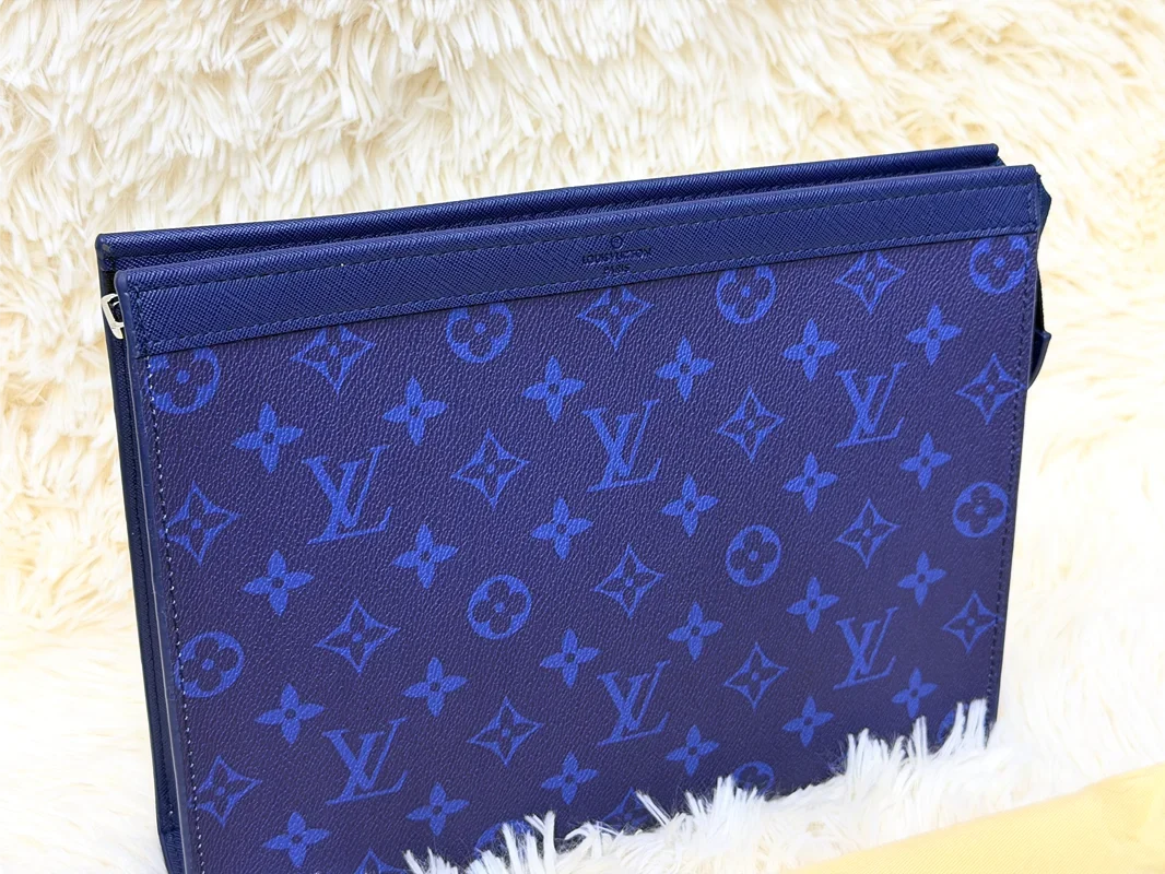 Louis Vuitton Midnight Blue Monogram Zip Wristlet Pouch