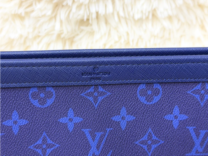 Louis Vuitton Midnight Blue Monogram Zip Wristlet Pouch