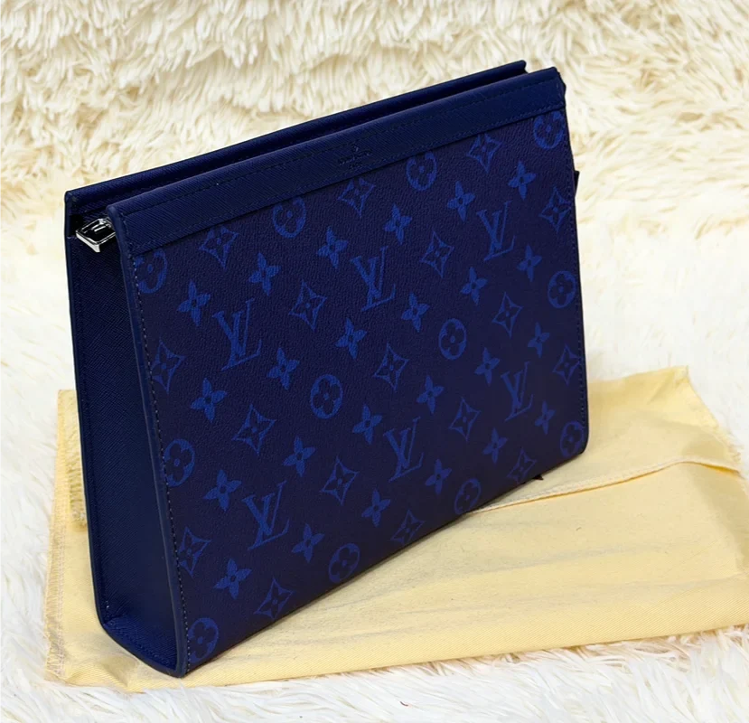 Louis Vuitton Midnight Blue Monogram Zip Wristlet Pouch