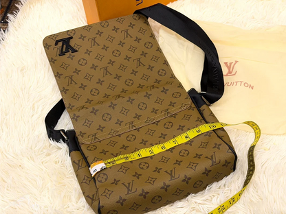 Louis Vuitton Monogram Khaki Flap Messenger Crossbody Bag