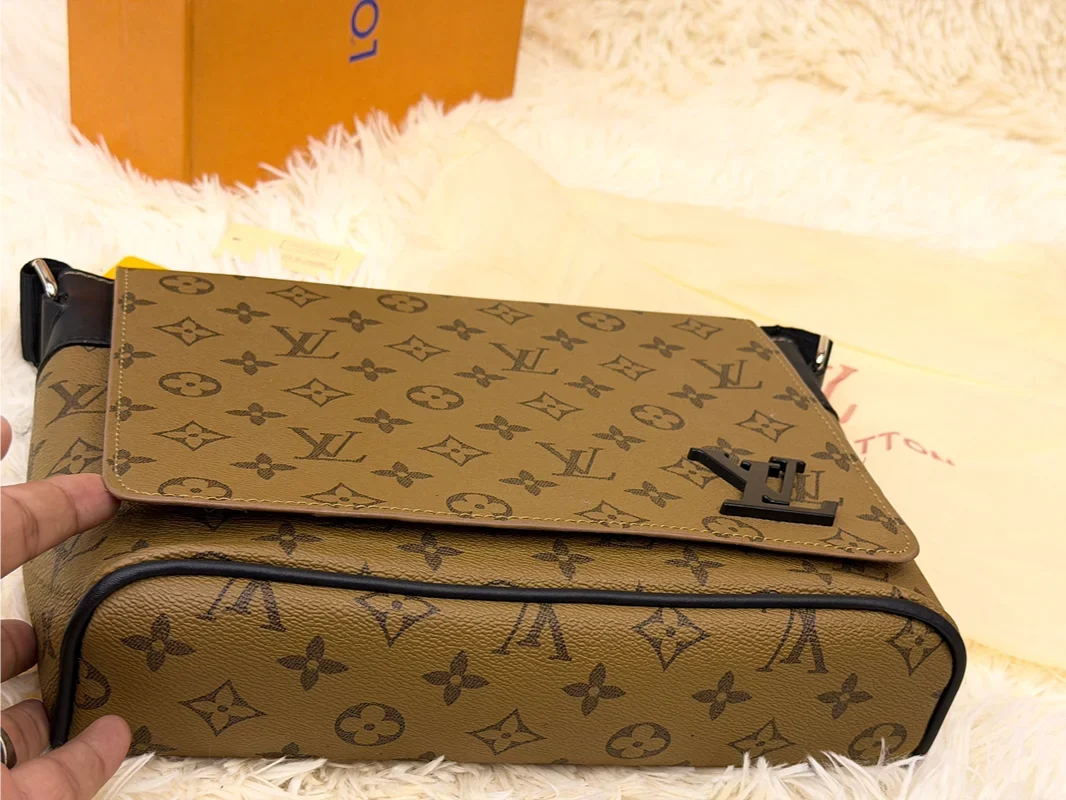 Louis Vuitton Monogram Khaki Flap Messenger Crossbody Bag