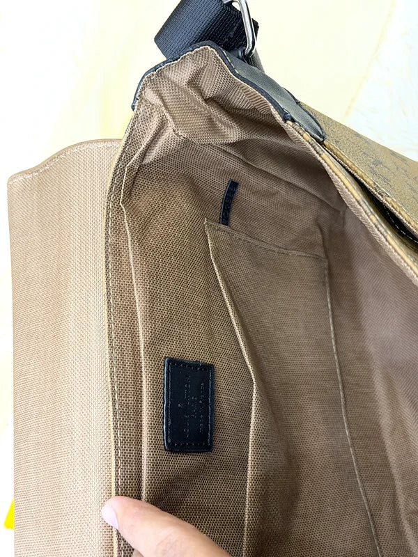 Louis Vuitton Monogram Khaki Flap Messenger Crossbody Bag