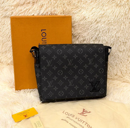 Louis Vuitton Monogram Shadow Black Messenger Crossbody Bag