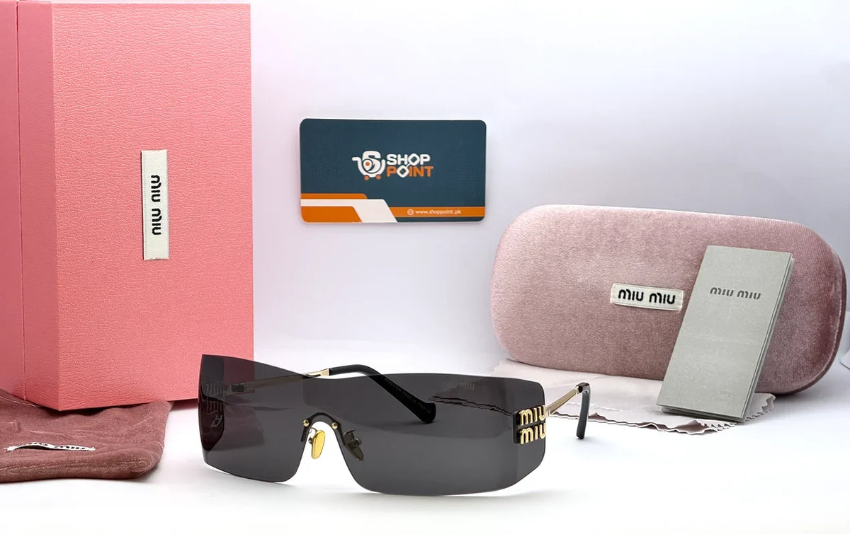 Miu Miu OMUB53S Black Shield Sunglasses