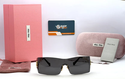 Miu Miu OMUB53S Black Shield Sunglasses