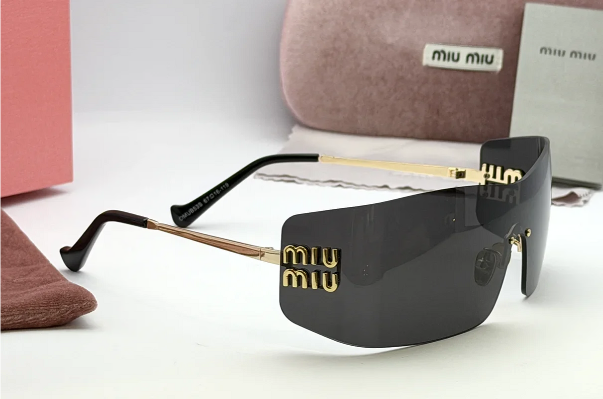 Miu Miu OMUB53S Black Shield Sunglasses