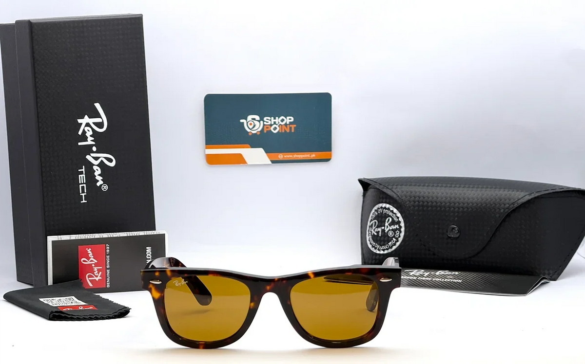 Ray-Ban RB2140 Tortoise Square Frame Sunglasses