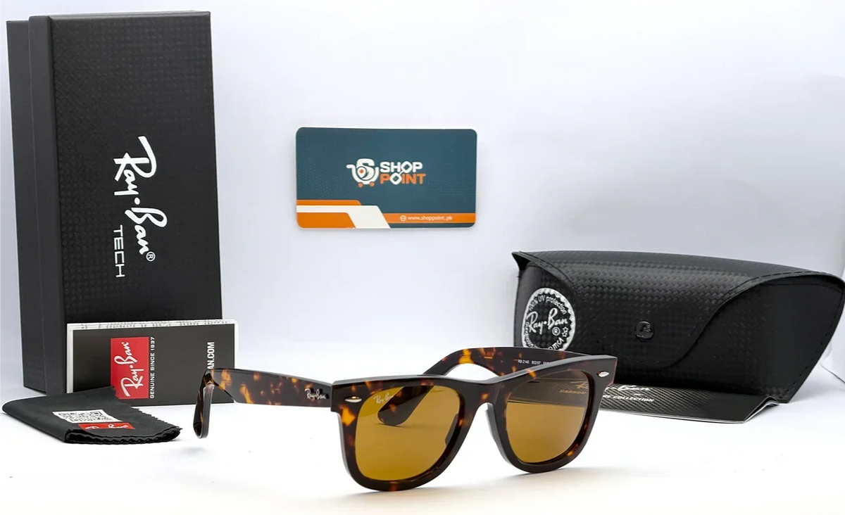 Ray-Ban RB2140 Tortoise Square Frame Sunglasses