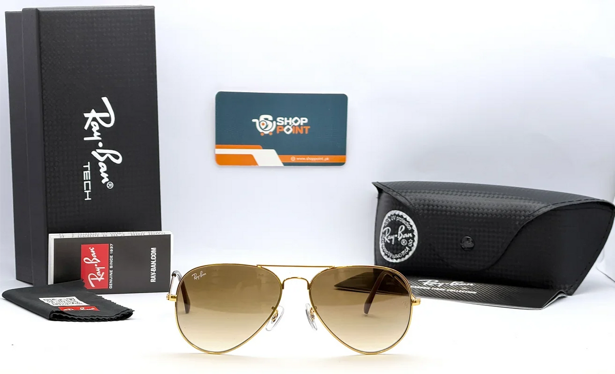 Ray-Ban RB3025 58mm Gold Brown Gradient Aviator Sunglasses