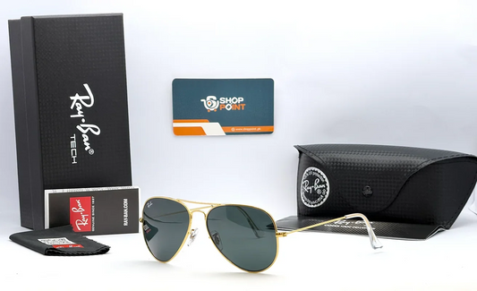 Ray-Ban RB3025 58mm Gold Frame Green Lens Aviator Sunglasses